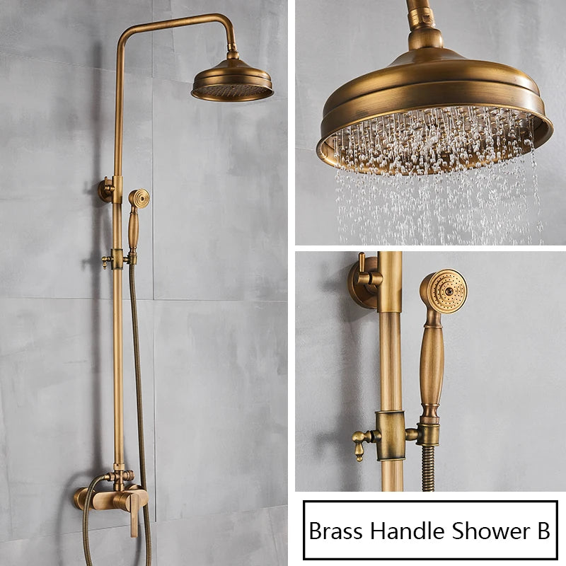 Rainfall Bathroom Shower Brass Antique Shower Mixers Handshower