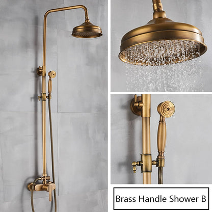 Rainfall Bathroom Shower Brass Antique Shower Mixers Handshower