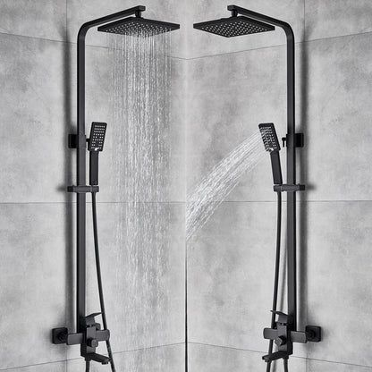 Uythner Bathroom Chrome/Black Shower Faucet Rotate Tub Spout