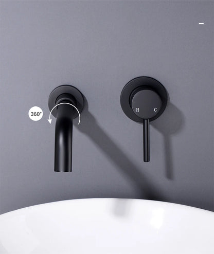 Black Bathroom Sink Faucet Brass Tap Cold Wash