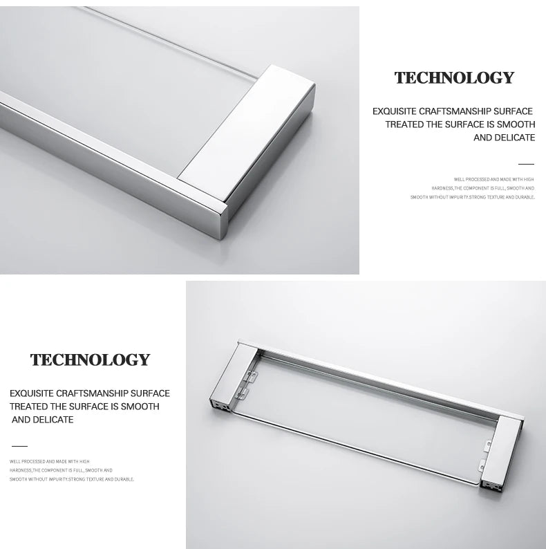 Stainless Steel Bathroom Wall Shelf Towel Bar Rack