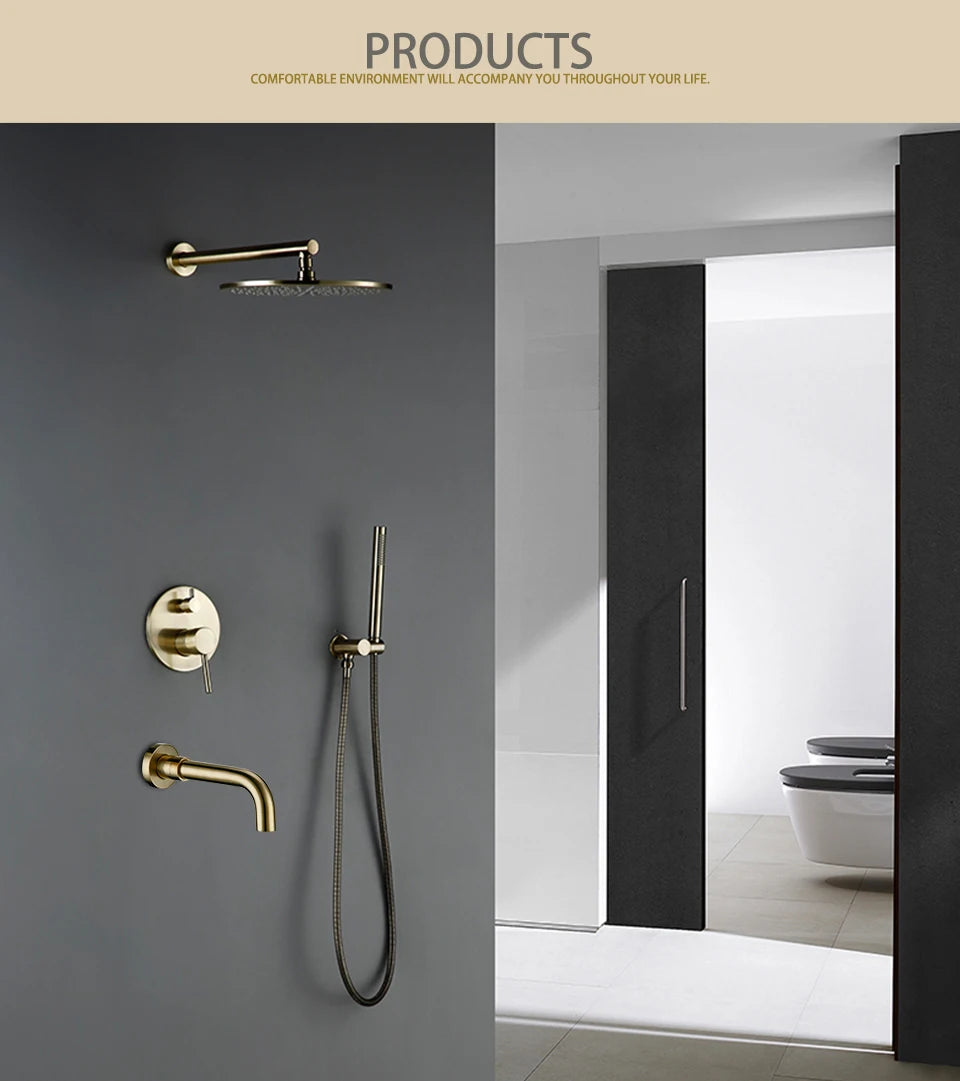 Bathroom Faucet Shower Mixer Tap Spout Black Solid