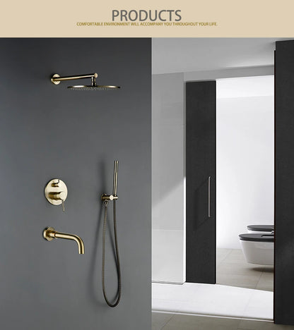 Bathroom Faucet Shower Mixer Tap Spout Black Solid