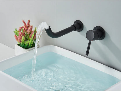 Matte Black Basin Faucet Brass White Bathroom Sink