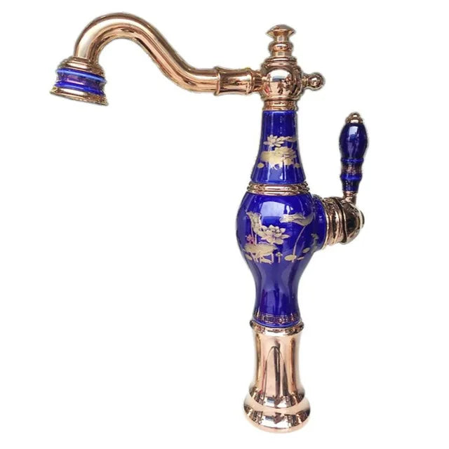 Arrivals Top-Grade Brass Jade Basin Sink Faucet Deck