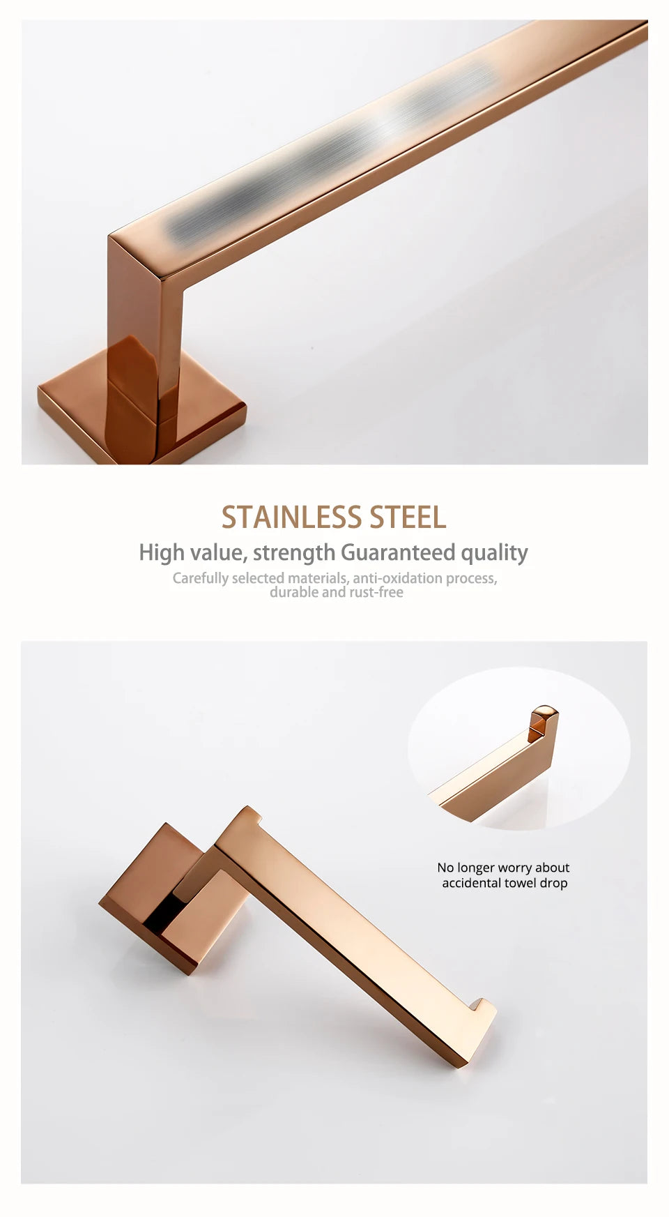 Rose Gold Bathroom Wall Mount Shelf Toilet Bath