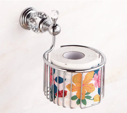 Bathroom Hardware Crystal Bath Towel Shelf Toilet Paper