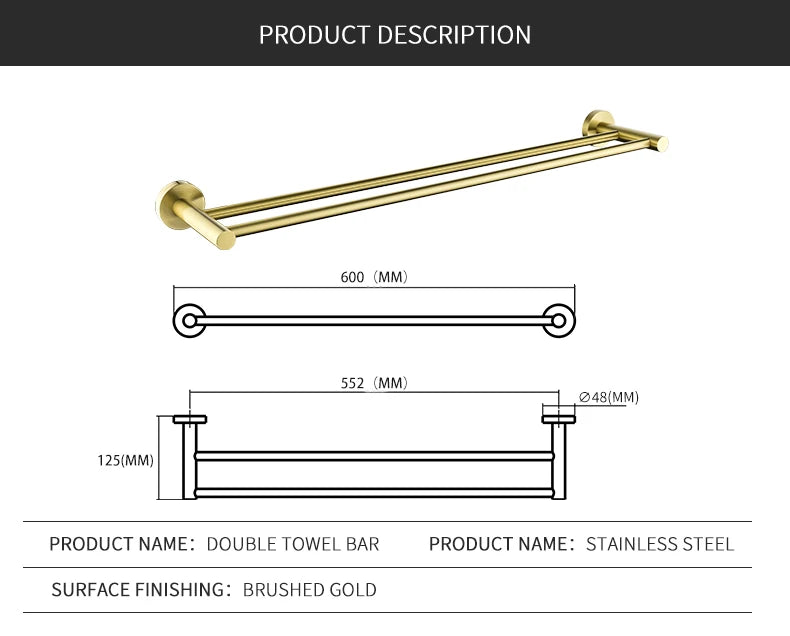 Vibrant Moderne Brushed Gold Towel Racks Fashion Gold