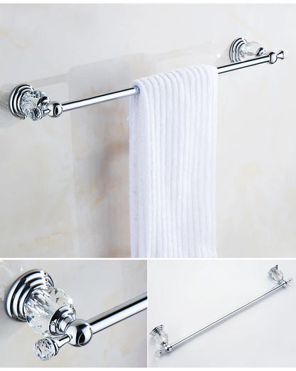 Bathroom Hardware Crystal Bath Towel Shelf Toilet Paper