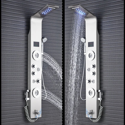Luxury Black/Brushed Bathroom Shower Faucet Led Rainfall Shower