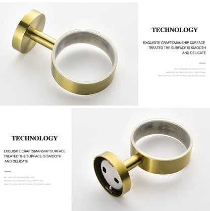 Bathroom Hardware Brushed Gold Toilet Brush Holder Robe