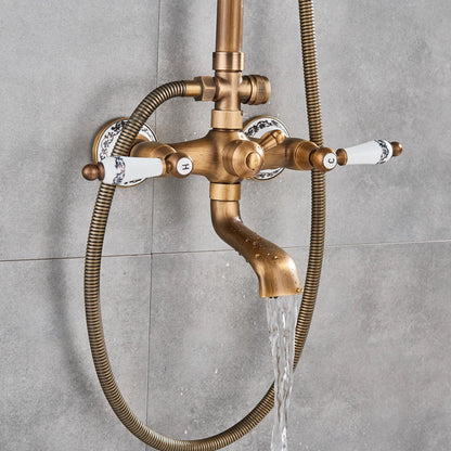 Poiqihy Antique Shower Wall Bathroom Bath Shower Faucet