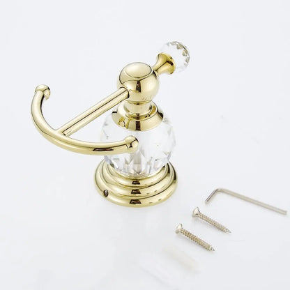 Pieces Chrome Gold Polished Bathroom Sets Brass&Crystal Towel