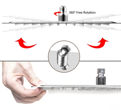 Rozin Wall Mount Rainfall Shower Faucet Chrome Concealed