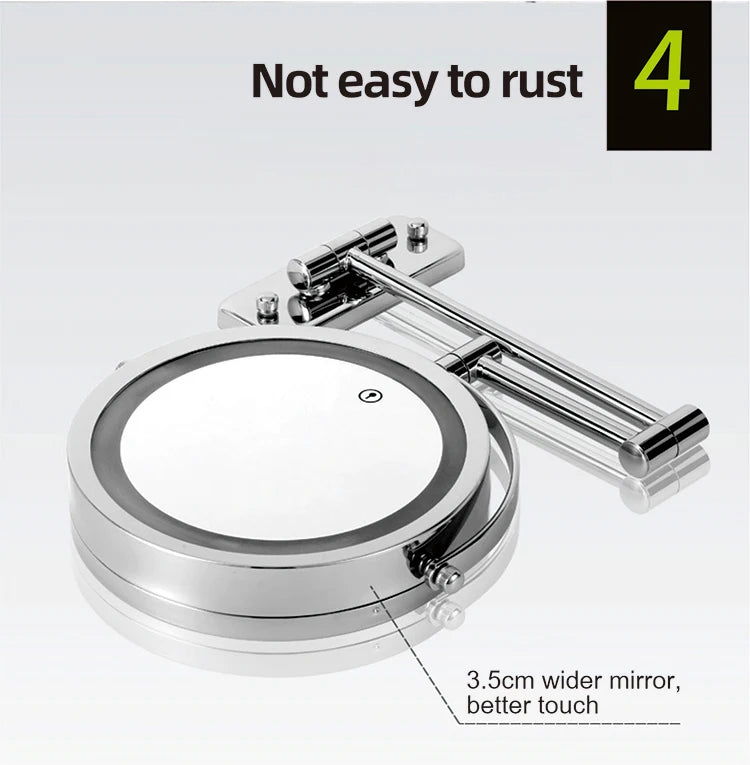 Folding Arm Extend Bathroom Mirror Led Light Inch