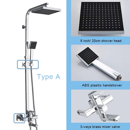 Matte Black Bathroom Shower Faucet 8/10/12inch Wall Mount