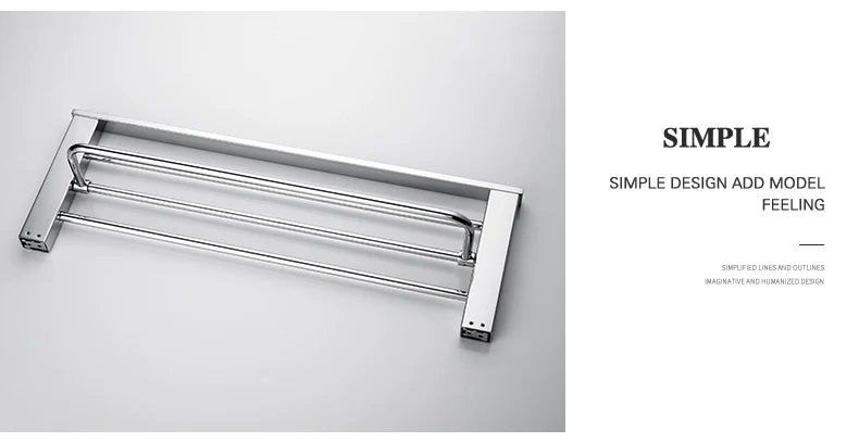 Stainless Steel Bathroom Wall Shelf Towel Bar Rack