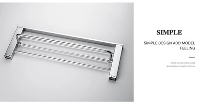 Stainless Steel Bathroom Wall Shelf Towel Bar Rack