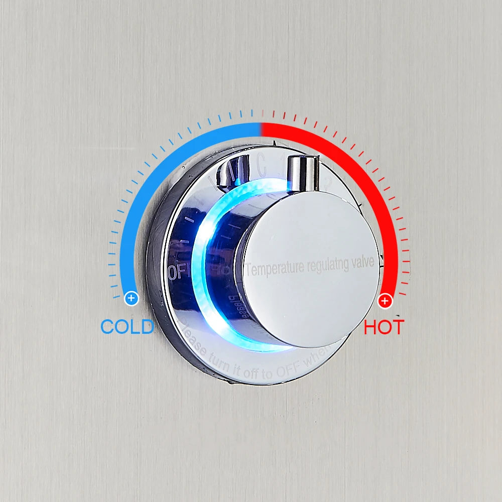 Led Light Shower Panel Waterfall Rain Digital Display