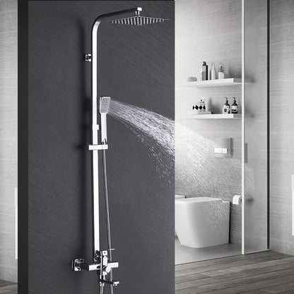 Uythner Bathroom Chrome/Black Shower Faucet Rotate Tub Spout