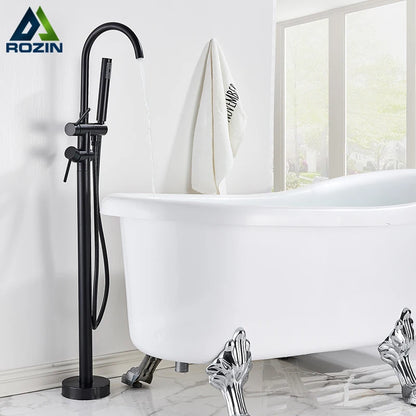 Rozin Black Floor Standing Bathtub Faucet Colors Standing