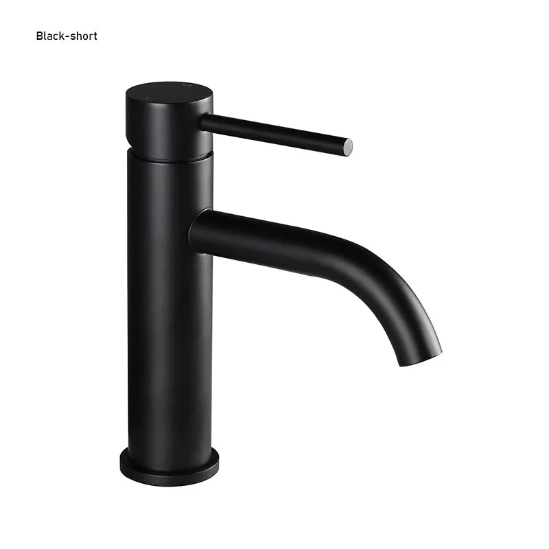 Brushed Rose Gold Bathroom Sink Faucet Deck Mounted