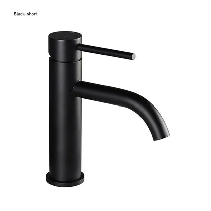 Brushed Rose Gold Bathroom Sink Faucet Deck Mounted