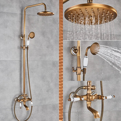 Antique Brass Bathroom Shower Faucet Bath Shower Mixer