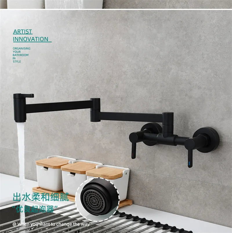 Pot Filler Tap Wall Mounted Foldable Faucet Cold
