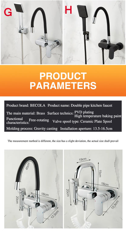 Brass Sink Taps Wall Mounted Basin Mixers Cold