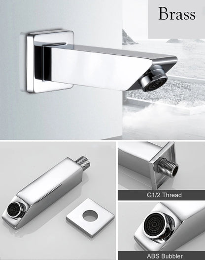 Becola Wall Mounted Faucet Spout Square Round Brass