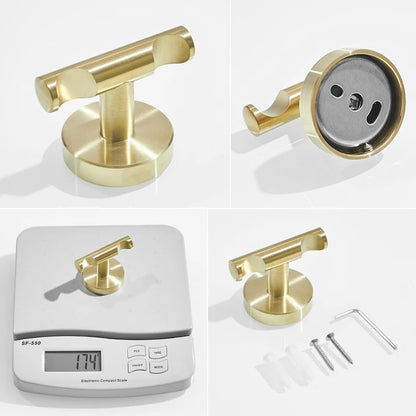 Brush Gold Stainless Steel Clothes Hook Wall Mounted