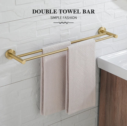 Vibrant Moderne Brushed Gold Towel Racks Fashion Gold