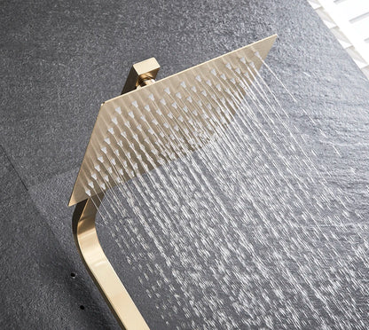 Uythner Bathroom Chrome/Black Shower Faucet Rotate Tub Spout