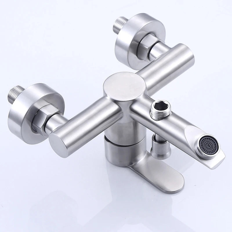 Bathroom Shower Faucet 304 Stainless Steel Triple Bathtub