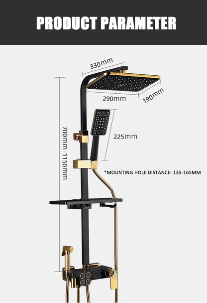 Cold Shower System Bathroom Led Digital Shower Wall
