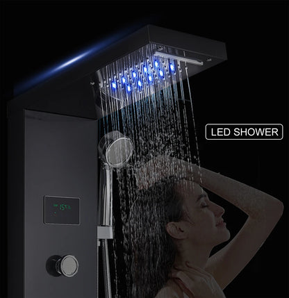 Led Light Shower Panel Waterfall Rain Digital Display