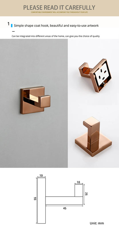 Rose Gold Bathroom Wall Mount Shelf Toilet Bath