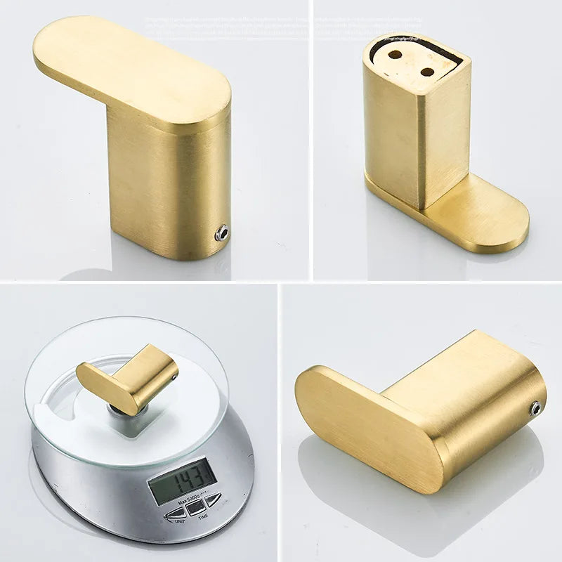 Brush Gold Stainless Steel Clothes Hook Wall Mounted
