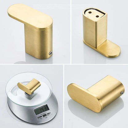 Brush Gold Stainless Steel Clothes Hook Wall Mounted