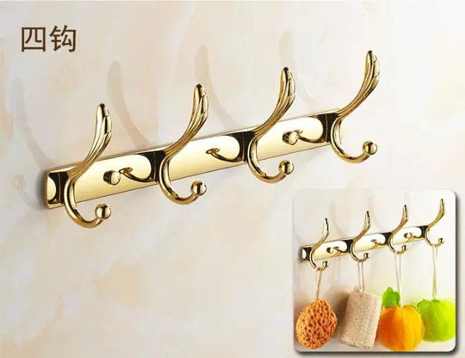 Wall Mounted Gold/Chrome/Rose Gold Clothes Hat Hook Row