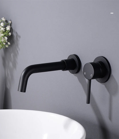 Black Bathroom Sink Faucet Brass Tap Cold Wash