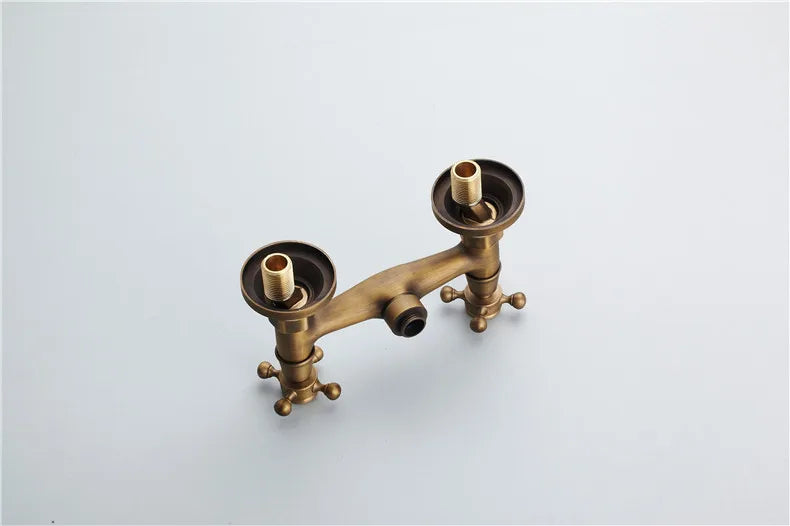 Retro Shower Faucets Antique Brass Ceramics Bathtub Faucets