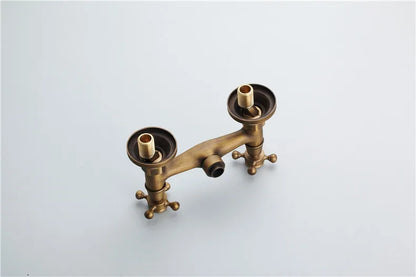 Retro Shower Faucets Antique Brass Ceramics Bathtub Faucets