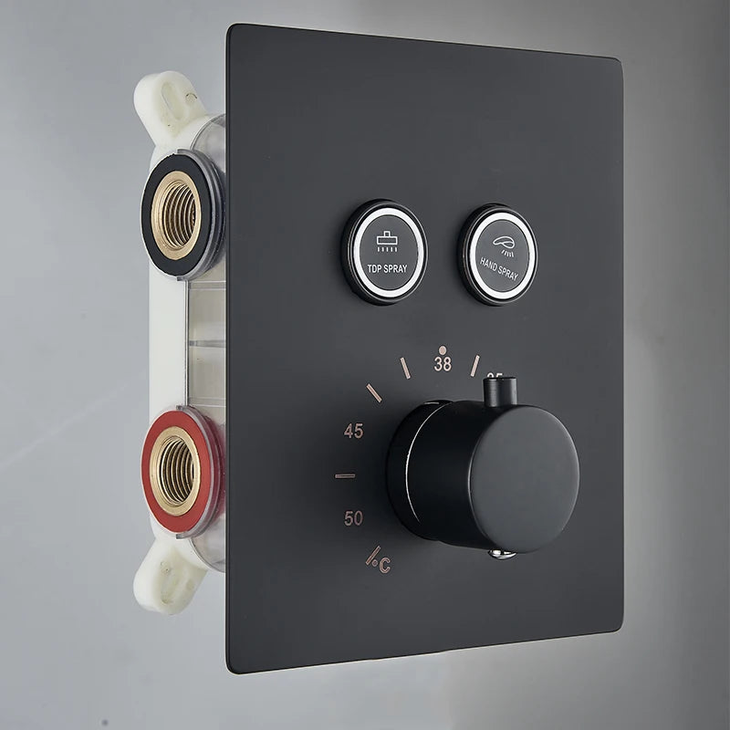 Chrome Thermostatic Shower Mixer Valve Shower Panel 2/3-Way