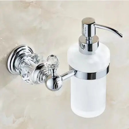 Brass Shower Shelf Toilet Paper Holder Silver Crystal