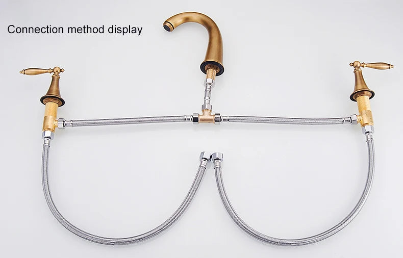 Ellen Antique Bronze Bath Sink Faucet Double Handle