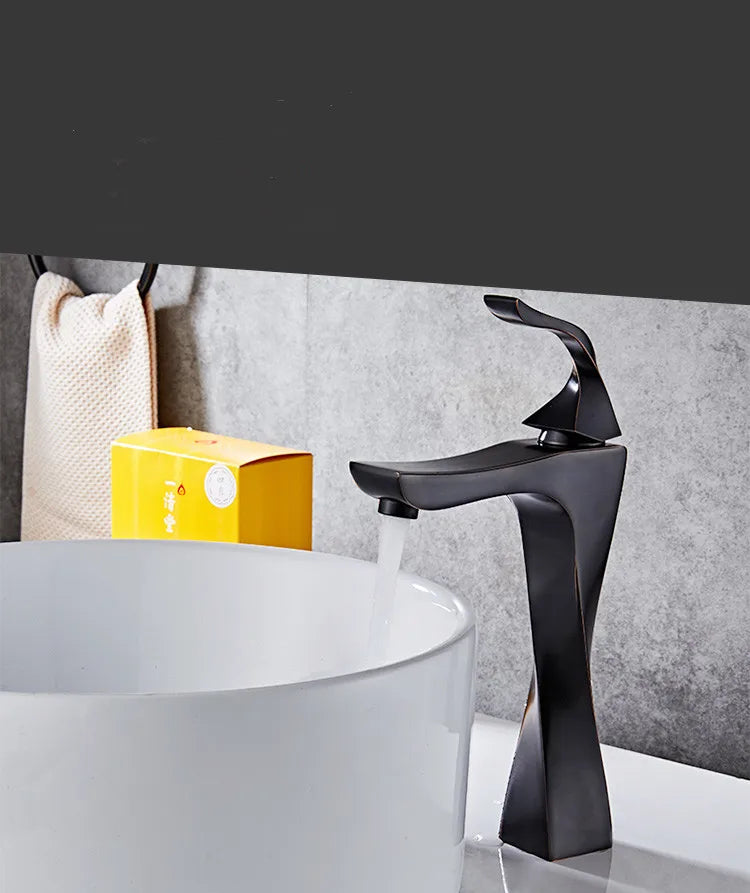 Design Basin Faucet Black Chrome Bathroom Sink Faucet
