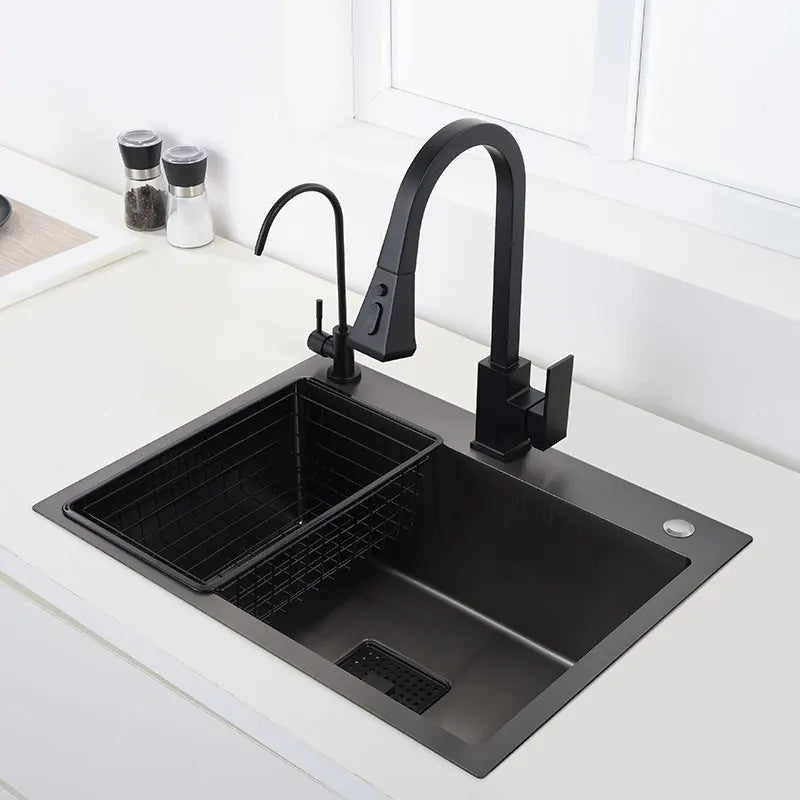 Black Sink 304 Stainless Steel Vegetable Washing Basin