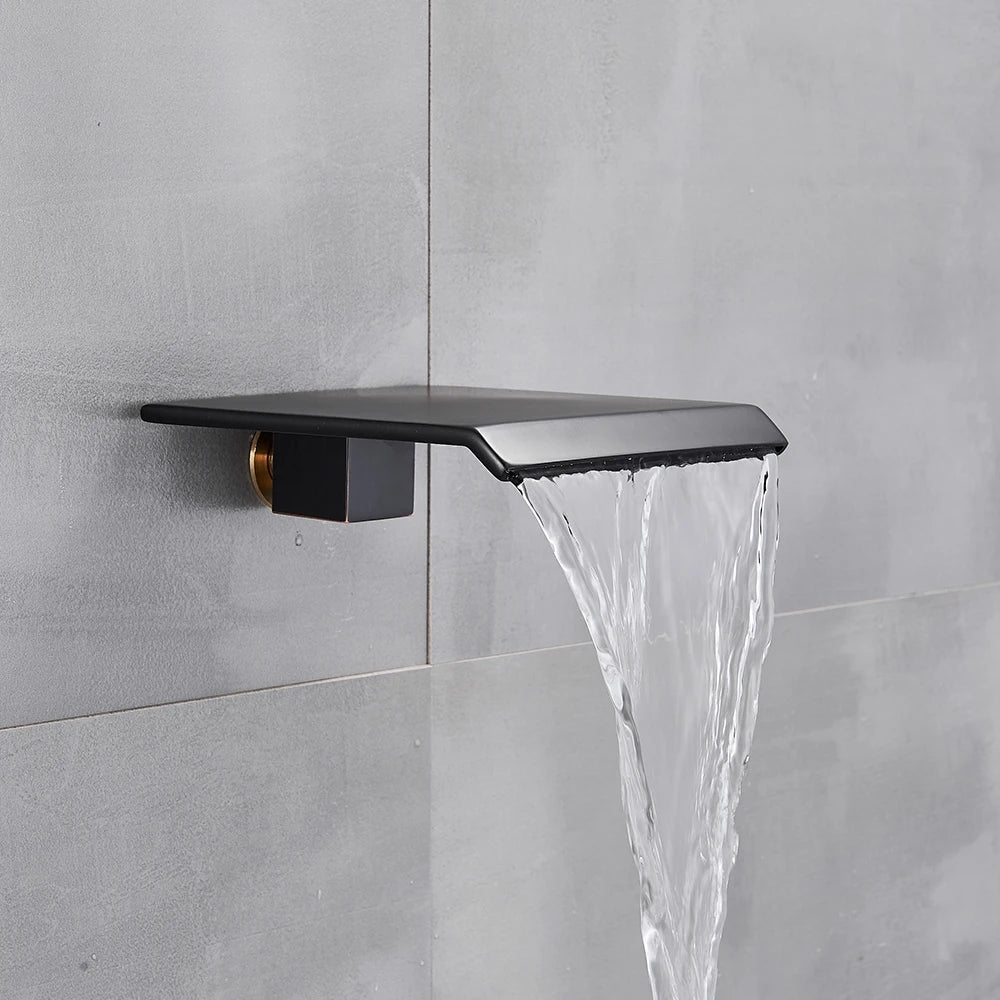 Black Shower Faucets Wall Mounted Rainfall Shower System